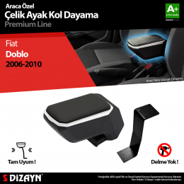 S-Dizayn Fiat Doblo Kol Dayama Kolçak Çelik Ayaklı ABS Gri 2006-2012 A+Kalite