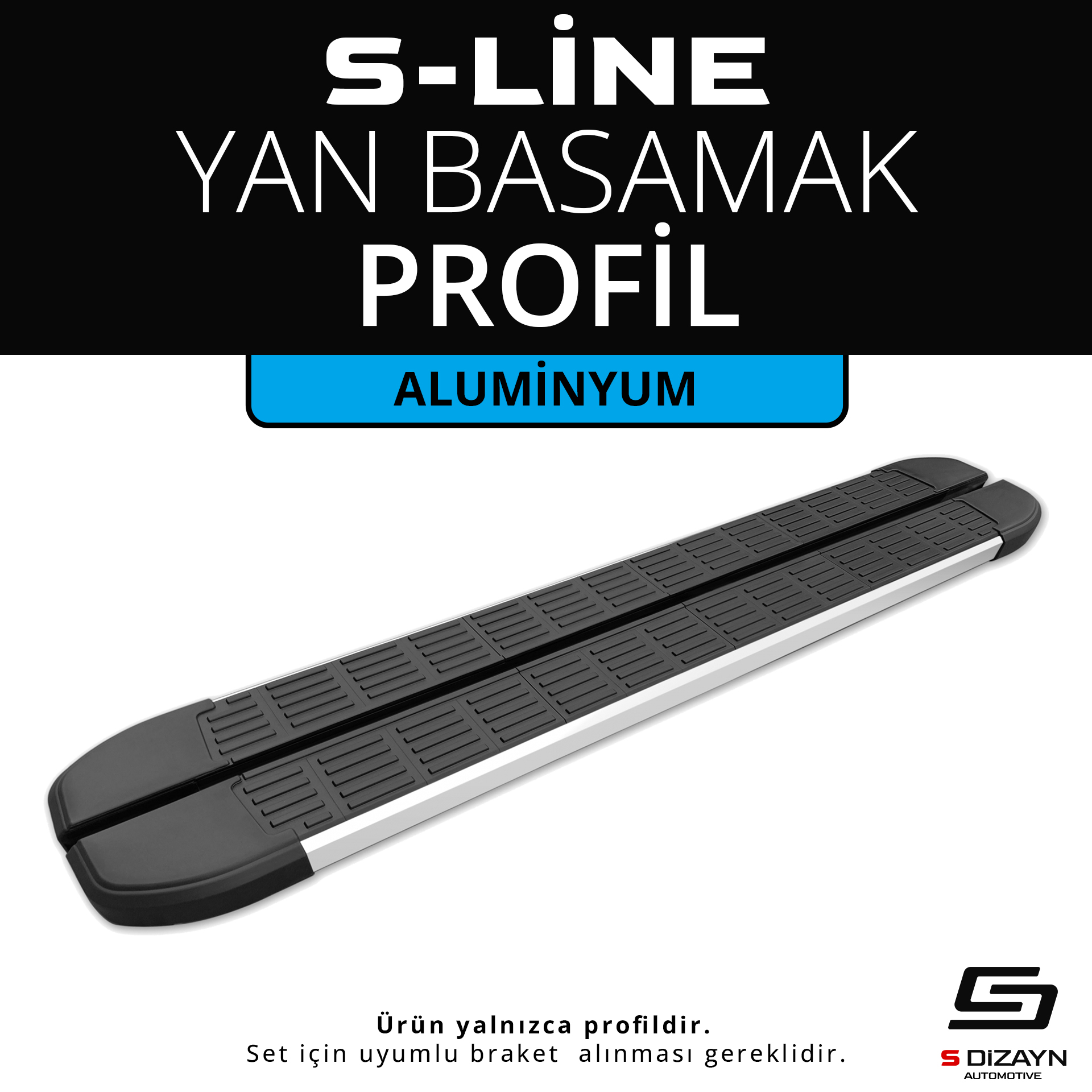 S-Line Aluminium Side Step Profile 153 Cm With Skirt 1