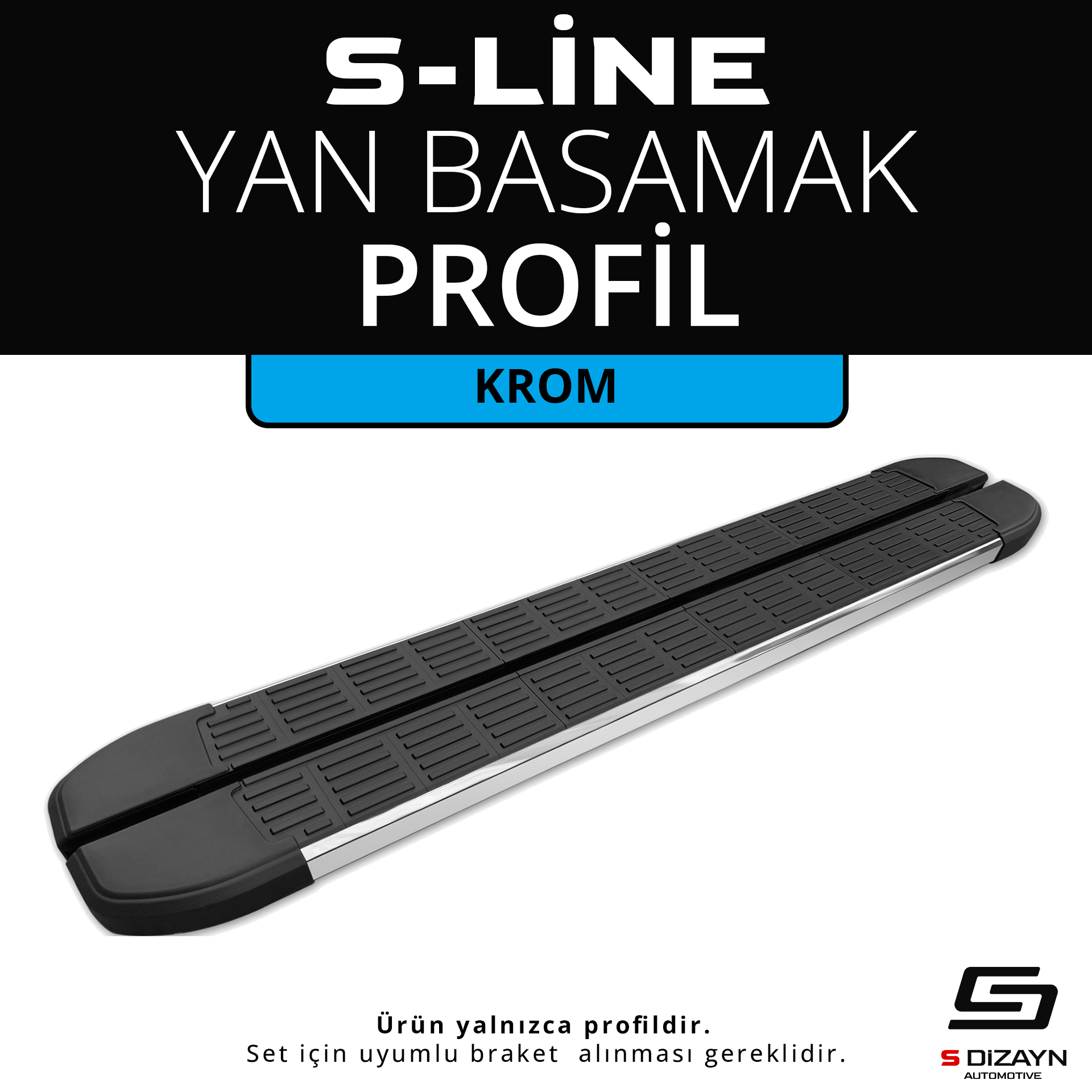 S-Line Chrome Side Step Profile 183 Cm With Skirt 36lık 1