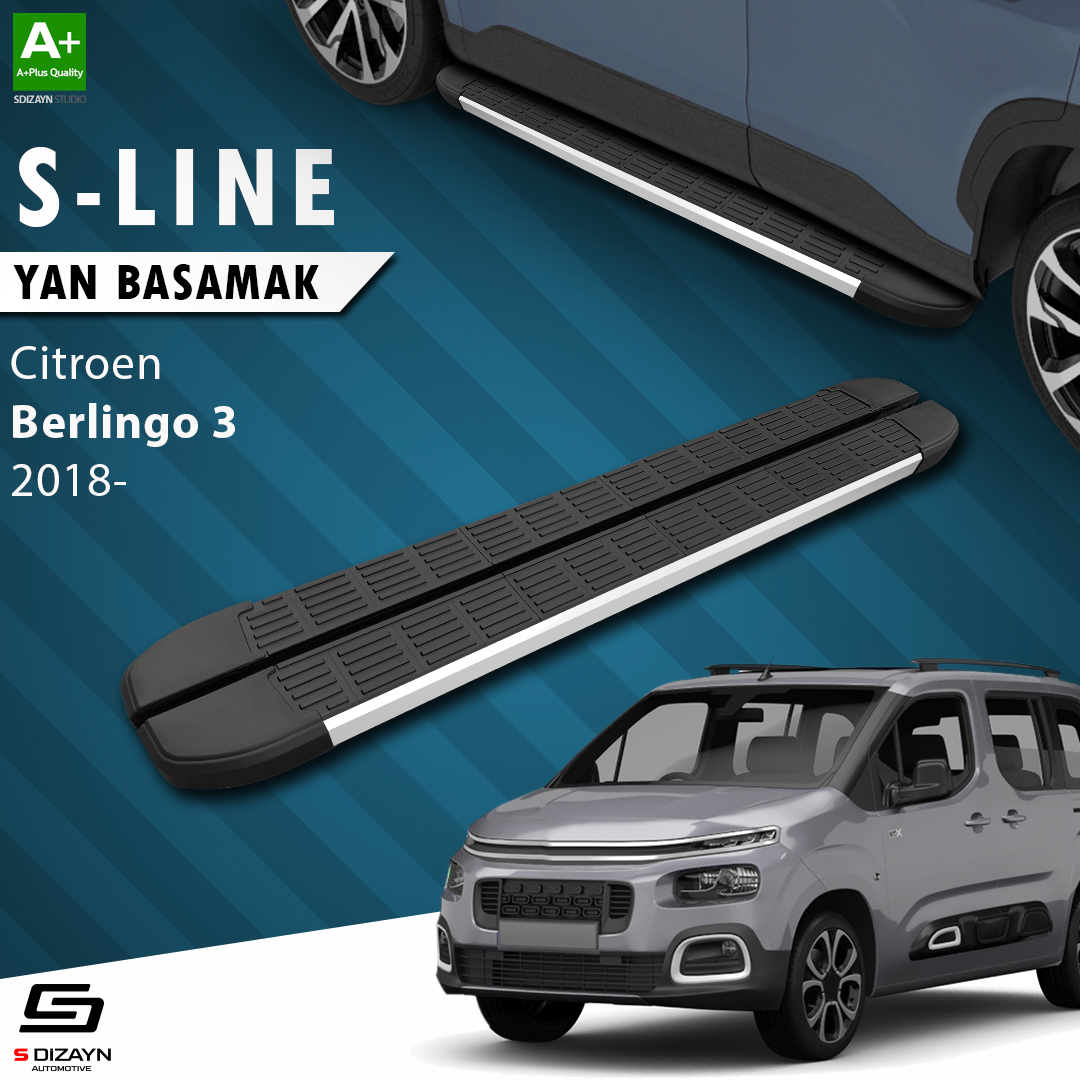 Citroen Berlingo 3 Uzun Şase S-Line Aluminyum Yan Basamak 213 Cm 2018 Üzeri 1