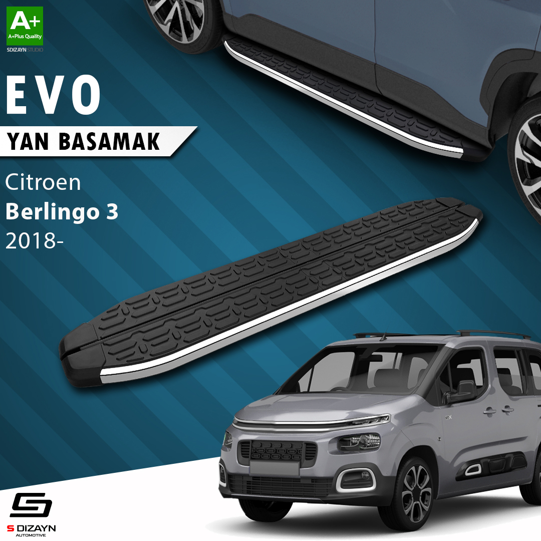 Citroen Berlingo 3 Uzun Şase Evo Krom Yan Basamak 213 Cm 2018 Üzeri 1