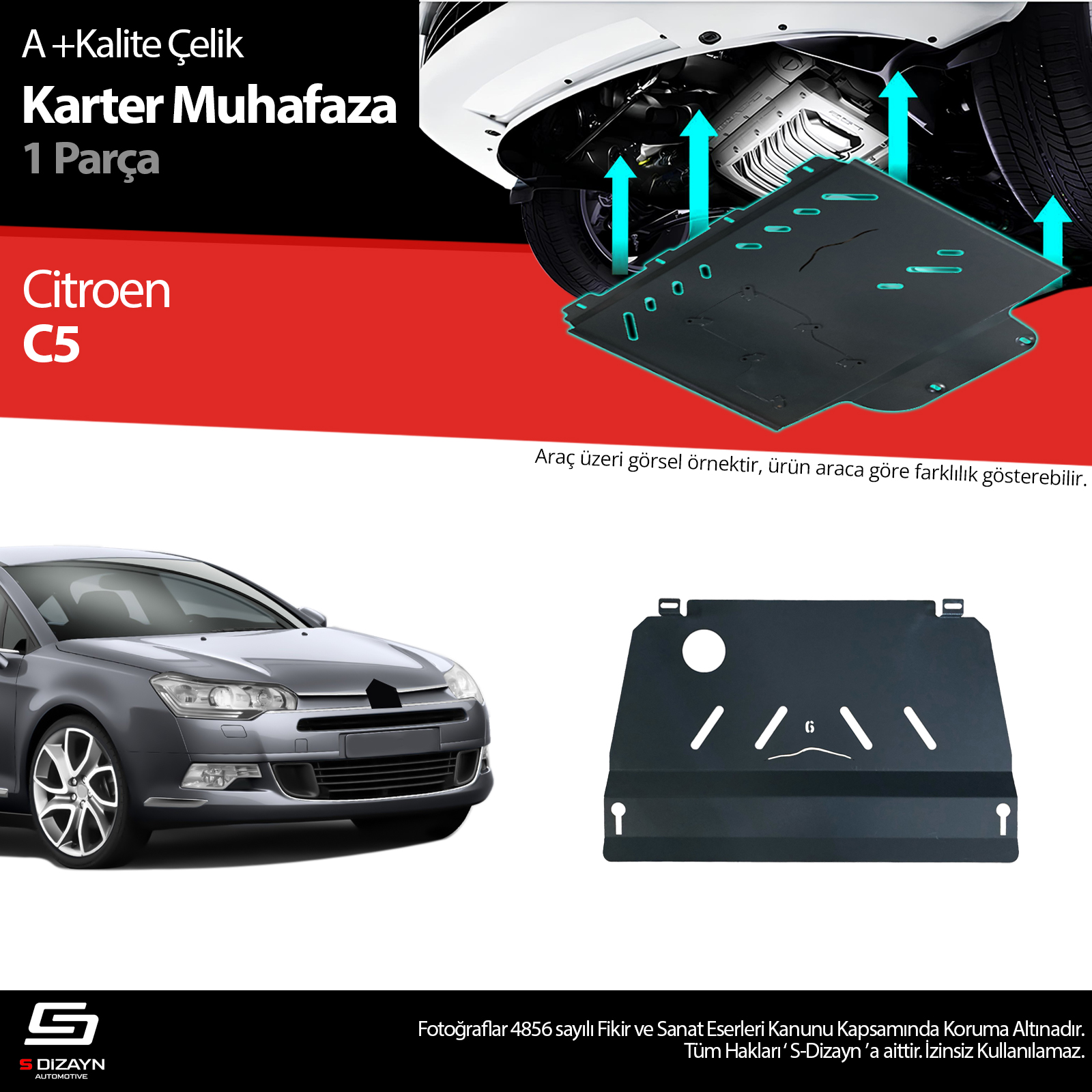 Citroen C5 1.6 Otomatik Ve Manuel Vites Çelik Karter Muhafaza 2008-2017 A+ Kalite 1