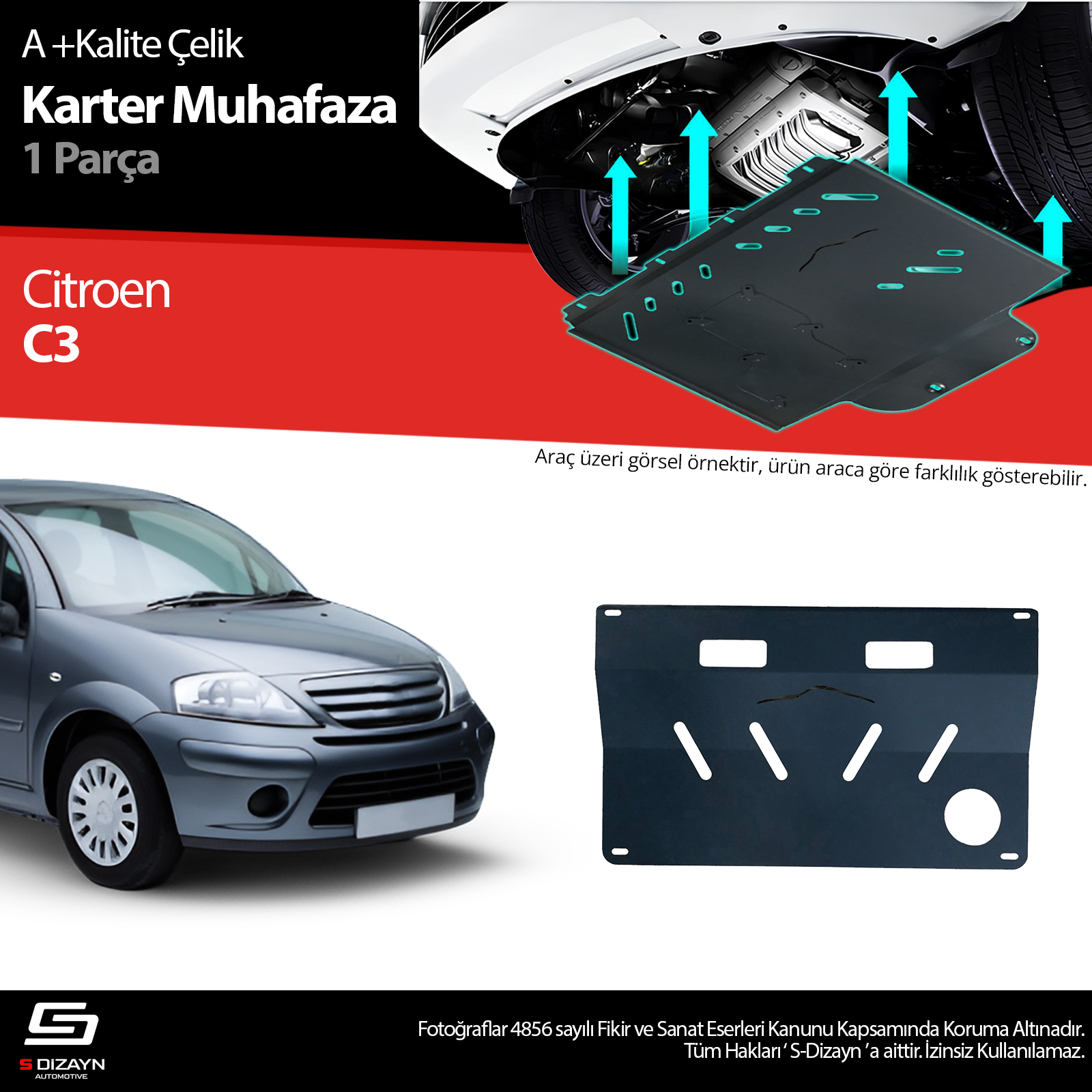 Citroen C3 Çelik Karter Muhafaza 2002-2008 A+ Kalite 1