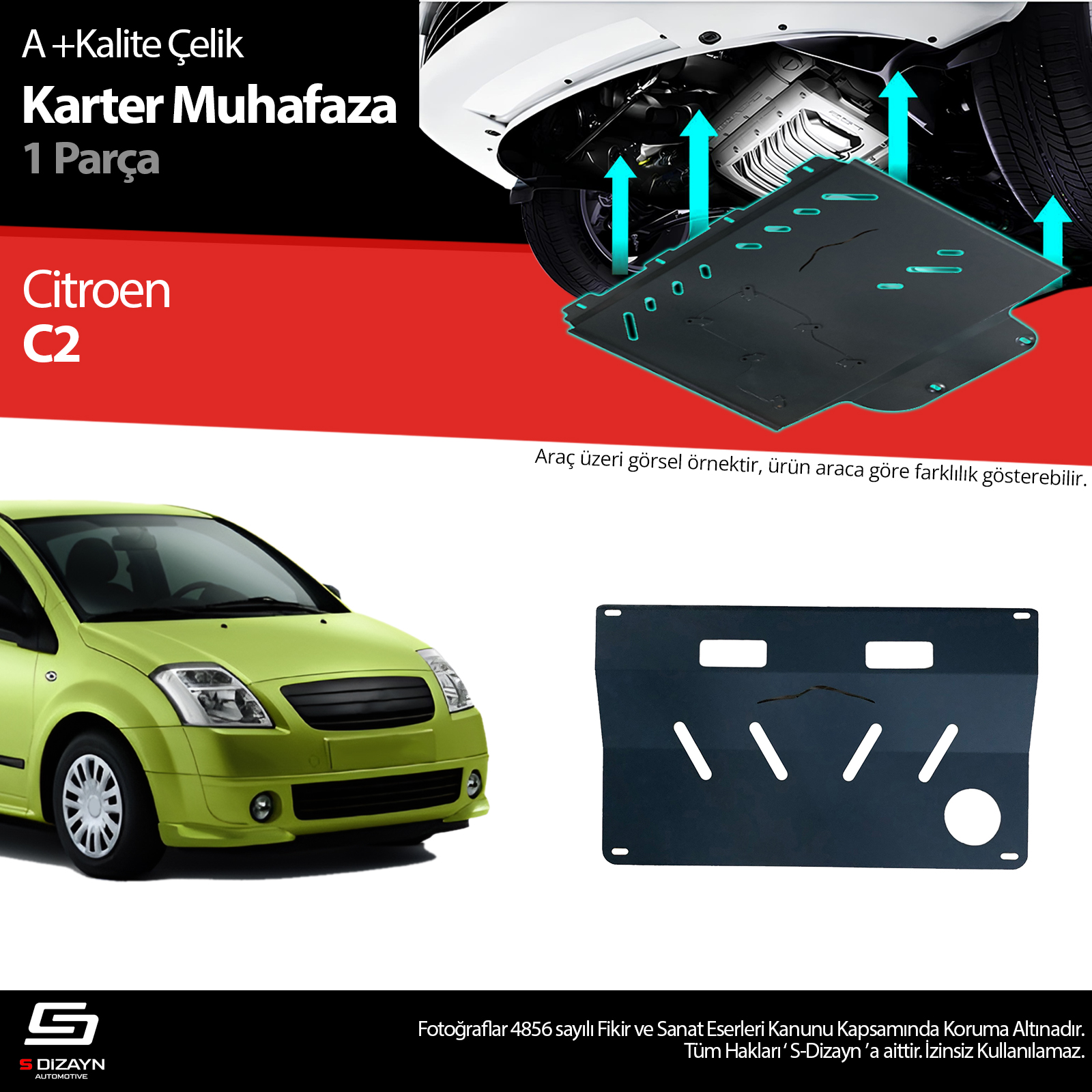 Citroen C2 Çelik Karter Muhafaza 2003-2009 A+ Kalite 1