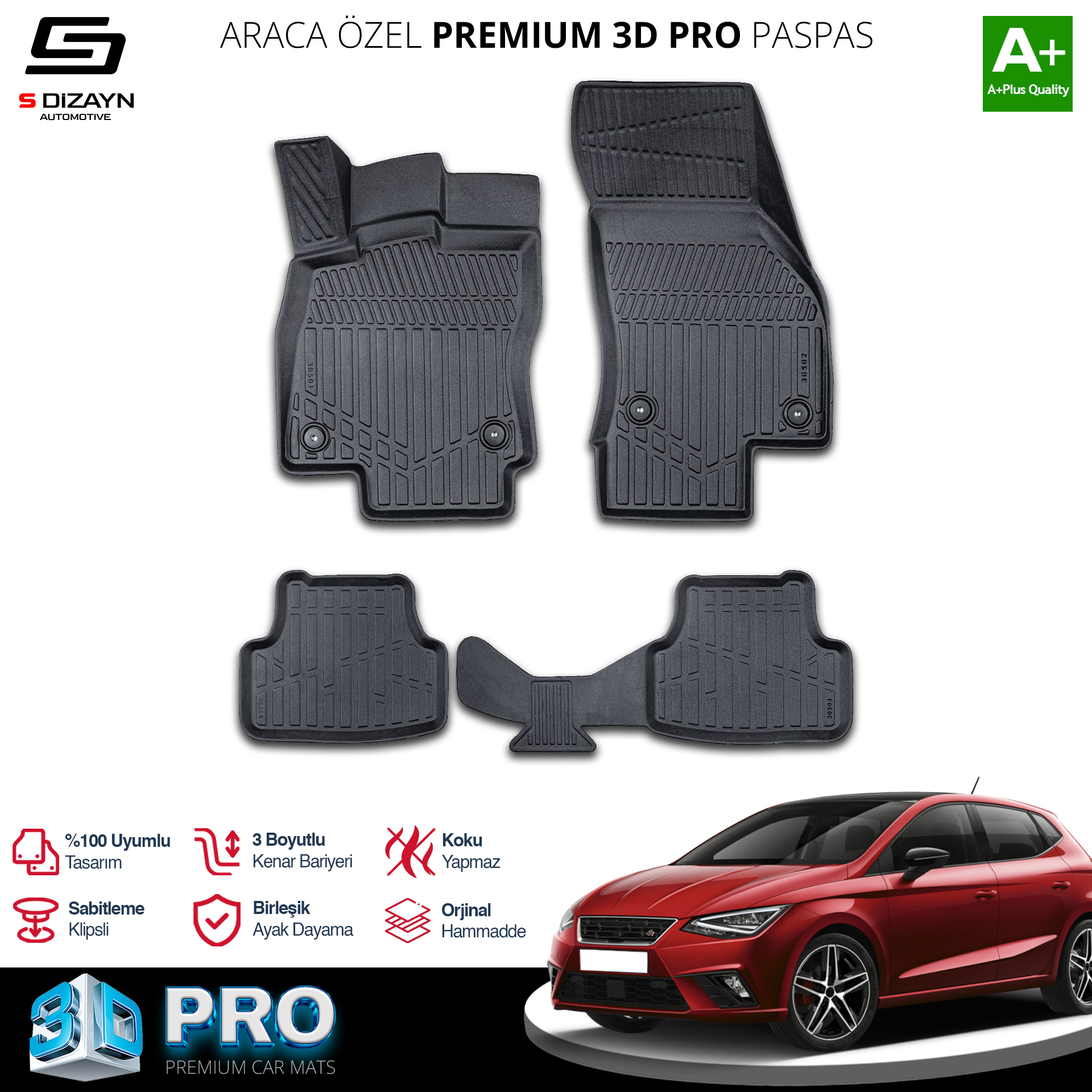 Seat Leon 3D Pro Havuzlu Paspas 2012-2020 A+ Kalite 2