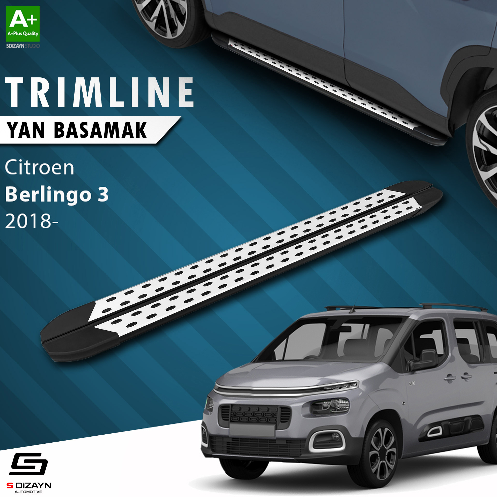 Citroen Berlingo 3 TrimLine Gri Yan Basamak 202 Cm 2018 Üzeri 1