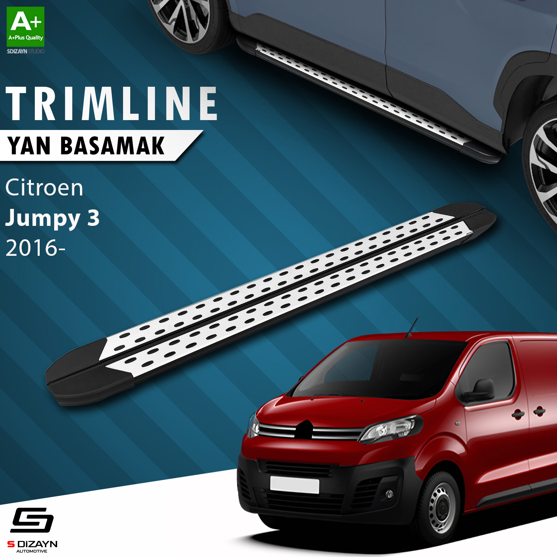 Citroen Jumpy 3 Kısa Şase TrimLine Gri Yan Basamak 213 Cm 2016 Üzeri 1