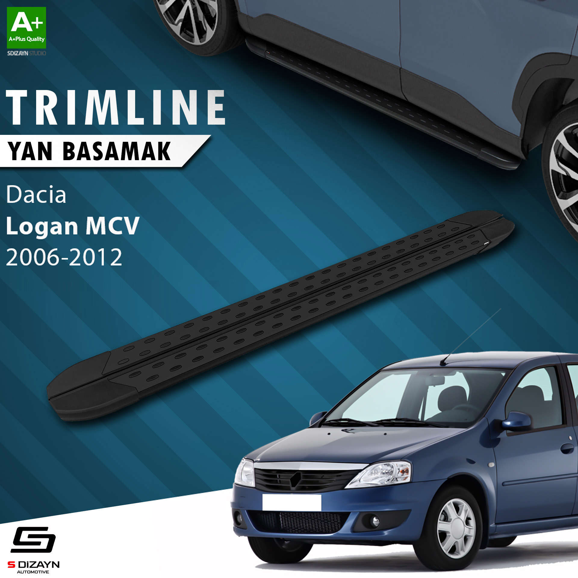 Dacia Logan MCV TrimLine Siyah Yan Basamak 220 Cm 2006-2012 1