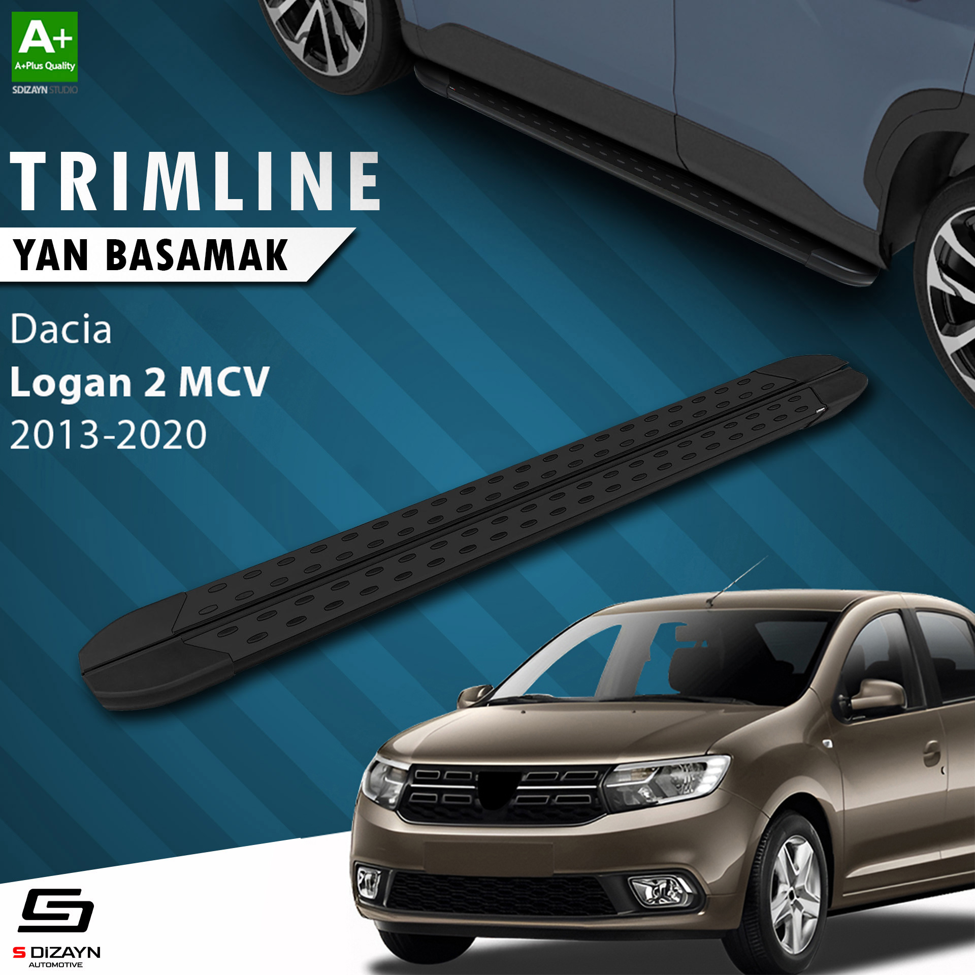 Dacia Logan 2 MCV TrimLine Siyah Yan Basamak 186 Cm 2013-2020 1