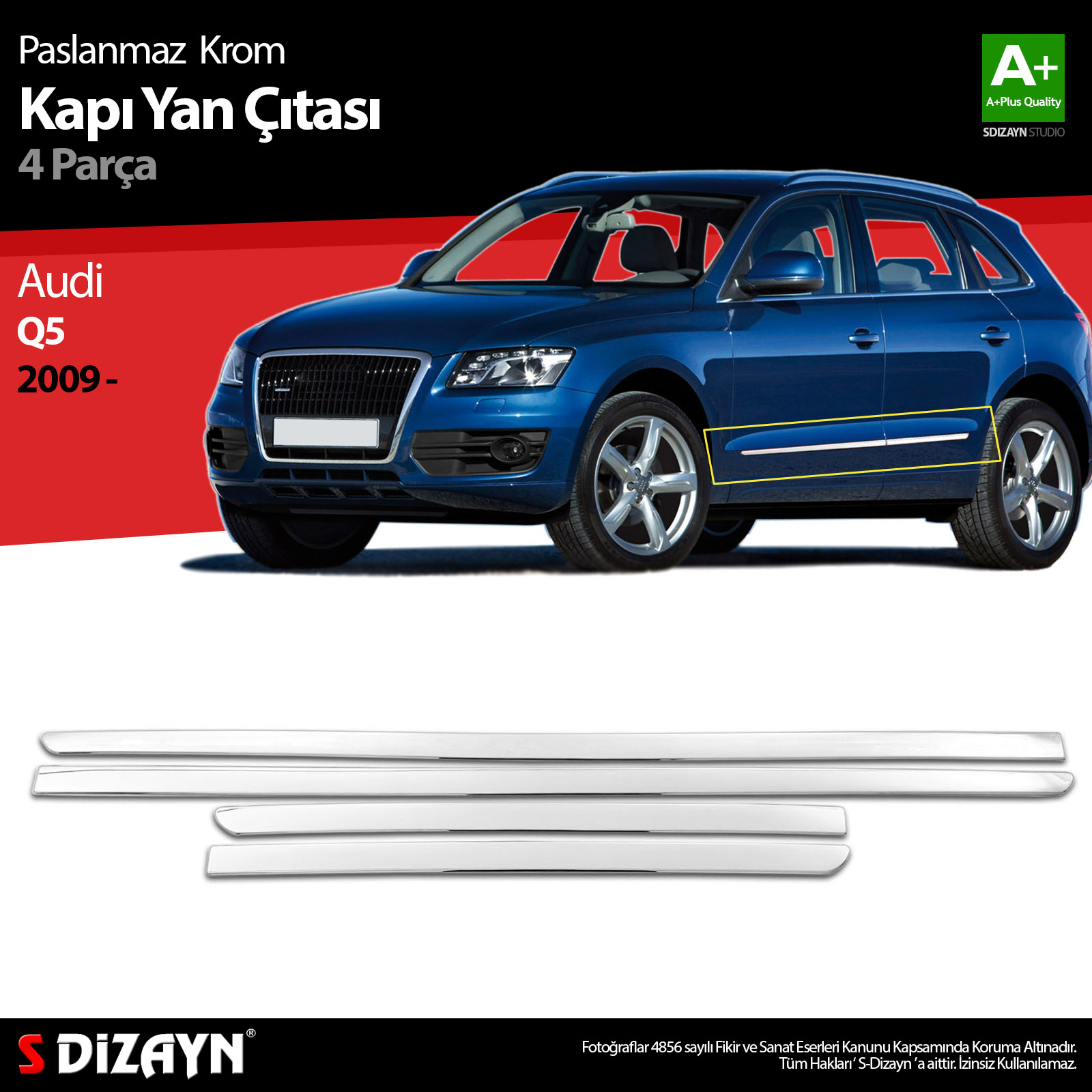 Audi Q5 Krom Kapı Yan Çıtası 2009 Üzeri 1