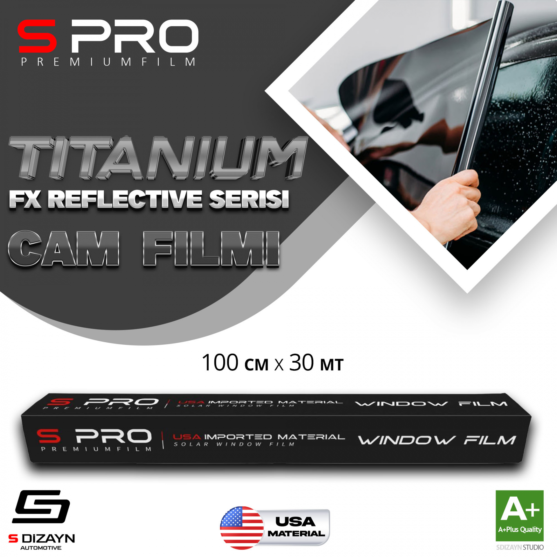 S Pro Window Tint Nano Titanium FX Seris 2PLY %50 50cm/30mt 1