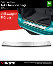 S-Dizayn VW T-Cross Krom Arka Tampon Eşiği 2019 Üzeri