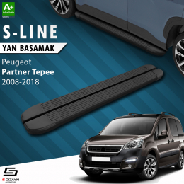 S-Dizayn Peugeot Partner 2 Tepee S-Line Siyah Yan Basamak 193 Cm 2008-2018