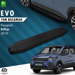 S-Dizayn Peugeot Rifter Uzun Şase Evo Siyah Yan Basamak 213 Cm 2019 Üzeri