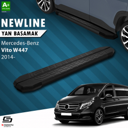 S-Dizayn Mercedes Vito W447 Uzun Şase NewLine Siyah Yan Basamak 259 Cm 2014 Üzeri A+ Kalite