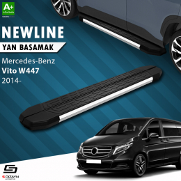 S-Dizayn Mercedes Vito W447 Uzun Şase NewLine Krom Yan Basamak 259 Cm 2014 Üzeri A+ Kalite