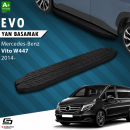 S-Dizayn Mercedes Vito W447 Kısa Şase Evo Siyah Yan Basamak 233 Cm 2014 Üzeri A+ Kalite