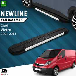 S-Dizayn Opel Vivaro A Kısa Şase NewLine Aluminyum Yan Basamak 229 Cm 2001-2014