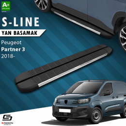 S-Dizayn Peugeot Partner 3 Uzun Şase S-Line Krom Yan Basamak 213 Cm 2018 Üzeri