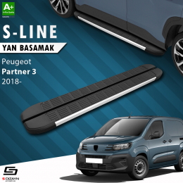 S-Dizayn Peugeot Partner 3 Uzun Şase S-Line Aluminyum Yan Basamak 213 Cm 2018 Üzeri