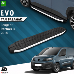 S-Dizayn Peugeot Partner 3 Uzun Şase Evo Aluminyum Yan Basamak 213 Cm 2018 Üzeri