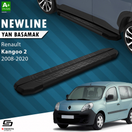 S-Dizayn Renault Kangoo 2 Uzun Şase NewLine Siyah Yan Basamak 229 Cm 2008-2020