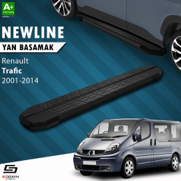 S-Dizayn Renault Trafic 2 Kısa Şase NewLine Siyah Yan Basamak 229 Cm 2001-2014