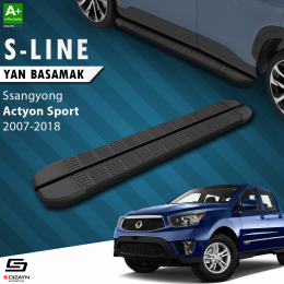 S-Dizayn Ssangyong Actyon Sports S-Line Siyah Yan Basamak 203 Cm 2007-2018