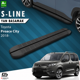 S-Dizayn Toyota Proace City Uzun Şase S-Line Siyah Yan Basamak 213 Cm 2018 Üzeri