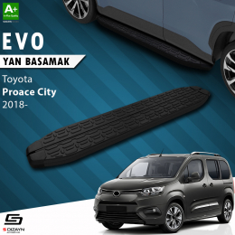 S-Dizayn Toyota Proace City Uzun Şase Evo Siyah Yan Basamak 213 Cm 2018 Üzeri