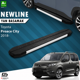 S-Dizayn Toyota Proace City Kısa Şase NewLine Aluminyum Yan Basamak 203 Cm 2018 Üzeri