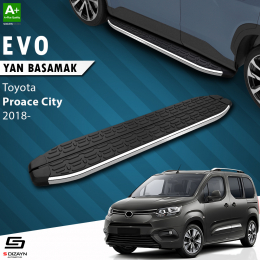 S-Dizayn Toyota Proace City Kısa Şase Evo Krom Yan Basamak 203 Cm 2018 Üzeri