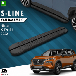 S-Dizayn Nissan X-Trail T33 S-Line Siyah Yan Basamak 183 Cm 2022 Üzeri