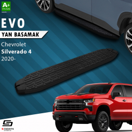S-Dizayn Chevrolet Silverado 4 Uzun Şase Evo Siyah Yan Basamak 253 Cm 2020 Üzeri