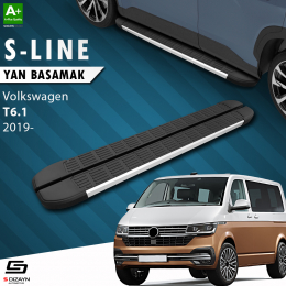 S-Dizayn VW Transporter T6.1 Uzun Şase S-Line Aluminyum Yan Basamak 253 Cm 2019 Üzeri