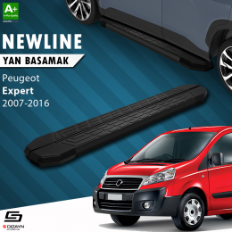 S-Dizayn Peugeot Expert 2 Uzun Şase NewLine Siyah Yan Basamak 229 Cm 2007-2016