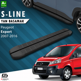 S-Dizayn Peugeot Expert 2 Uzun Şase S-Line Siyah Yan Basamak 223 Cm 2007-2016