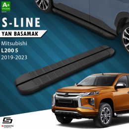 S-Dizayn Mitsubishi L200 5 Makyajlı S-Line Siyah Yan Basamak 203 Cm 2019-2023 A+ Kalite