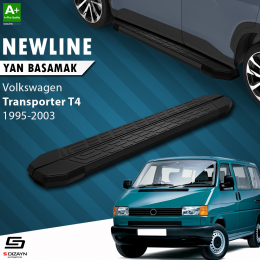 S-Dizayn VW Transporter T4 Kısa Şase NewLine Siyah Yan Basamak 213 Cm 1995-2003 A+ Kalite