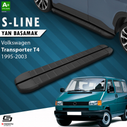 S-Dizayn VW Transporter T4 Kısa Şase S-Line Siyah Yan Basamak 213 Cm 1995-2003