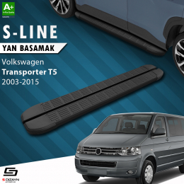 S-Dizayn VW Transporter T5 Kısa Şase S-Line Siyah Yan Basamak 213 Cm 2003-2015 A+ Kalite