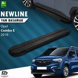 S-Dizayn Opel Combo E Uzun Şase NewLine Siyah Yan Basamak 219 Cm 2018 Üzeri
