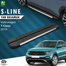 S-Dizayn VW T-Cross S-Line Aluminyum Yan Basamak 173 Cm 2019 Üzeri