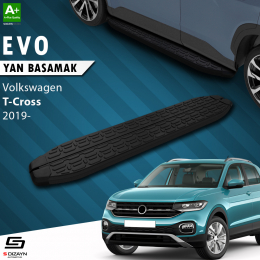 S-Dizayn VW T-Cross Evo Siyah Yan Basamak 173 Cm 2019 Üzeri