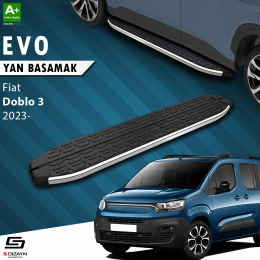 S-Dizayn Fiat Doblo 3 Uzun Şase Evo Krom Yan Basamak 213 Cm 2023 Üzeri A+ Kalite