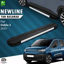 S-Dizayn Fiat Doblo 3 Uzun Şase NewLine Aluminyum Yan Basamak 219 Cm 2023 Üzeri A+ Kalite