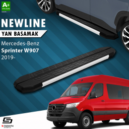 S-Dizayn Mercedes Sprinter W907 Uzun Şase NewLine Aluminyum Yan Basamak 333 Cm 2019 Üzeri
