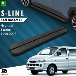 S-Dizayn Hyundai H-1 Starex Uzun Şase S-Line Siyah Yan Basamak 213 Cm 1998-2007