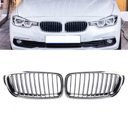 S-Dizayn Bmw 3 Serisi F30/F31/F35 Ön Panjur Böbrek Parlak Krom Düz Model 2012-2017