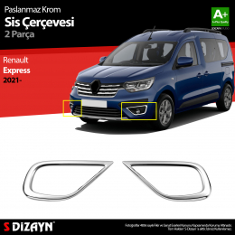 S-Dizayn Renault Express Krom Sis Farı Çerçevesi 2 Prç 2021 Üzeri